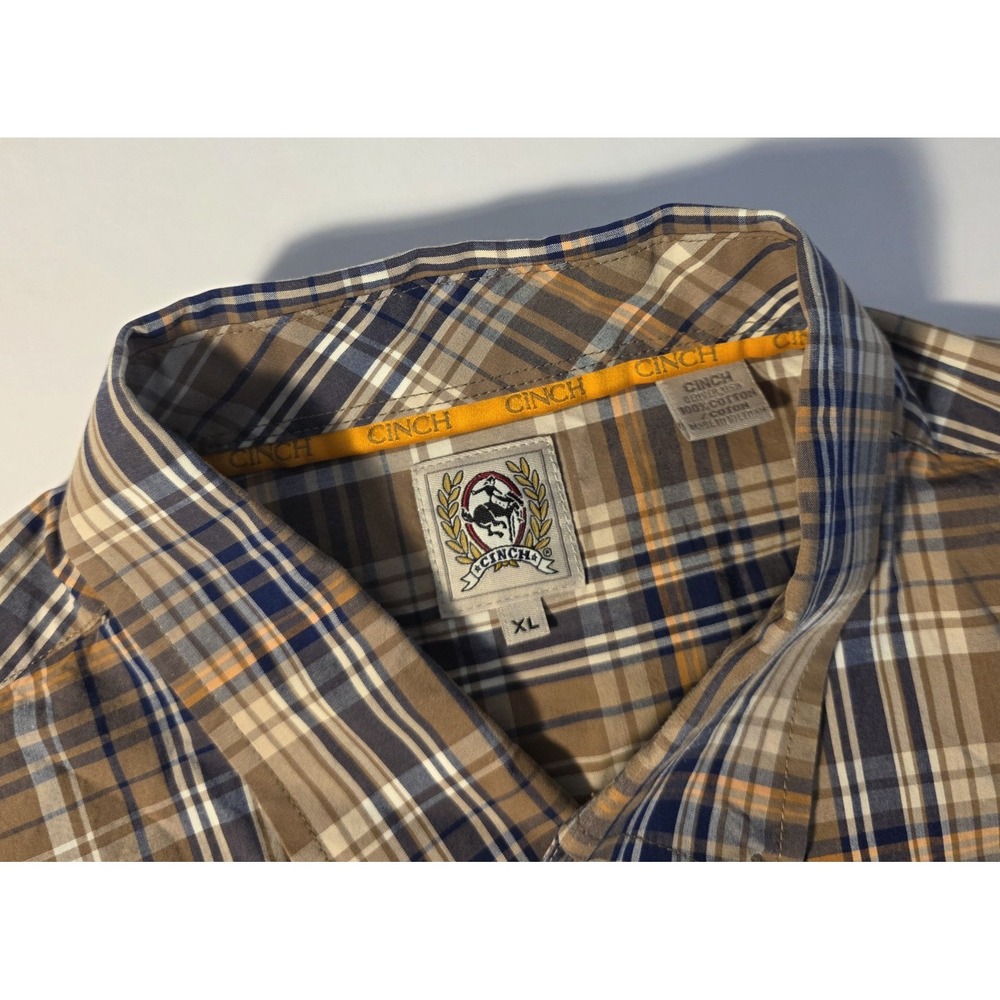 CInch‎ Mens Size XL Brown Long Sleeve Button Down Western Rodeo Shirt